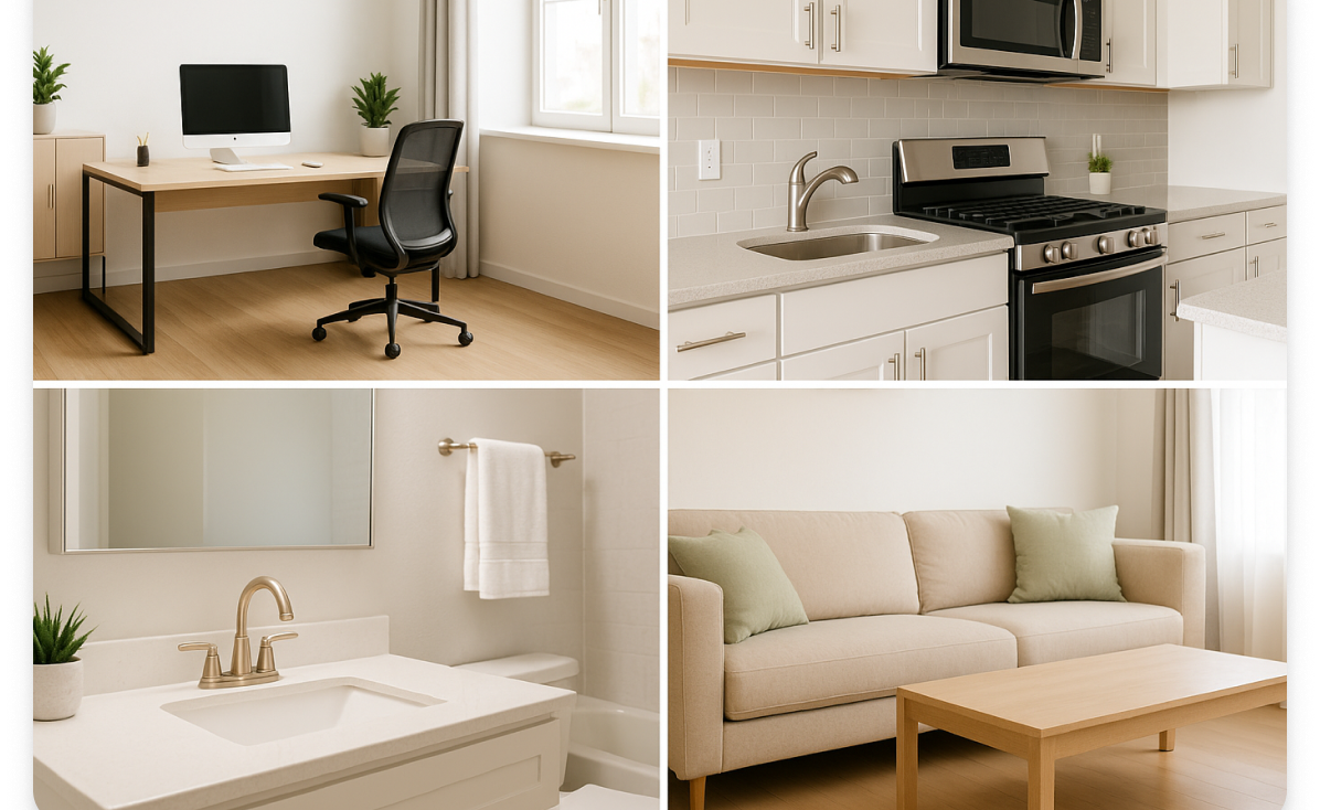 professional home cleaners at work